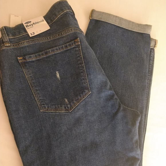 NWT Old Navy Boyfriend Denim Jean Pant Sz 12. Dist - Picture 14 of 16